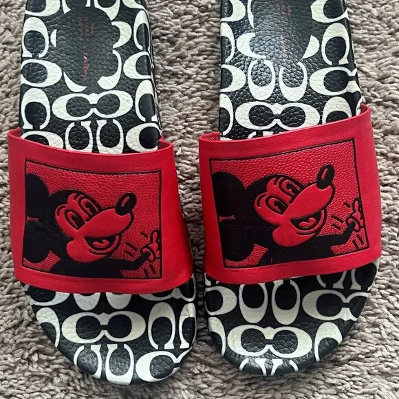 COACH Keith Haring Mickey Slide Sandals - Picture 1 of 8
